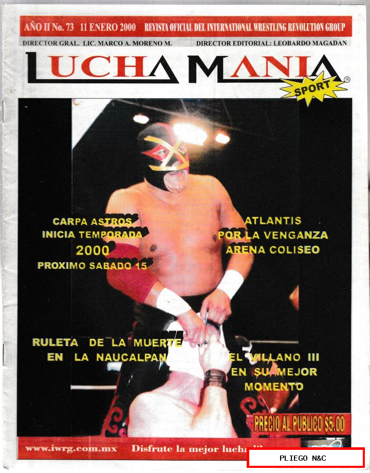 lucha manía nº 73 (11 enero 2000) Méjico