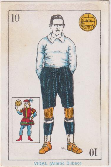 Vidal (Athletic Bilbao) Naipe (9,5x6,5) Publicidad de Chocolates Amatller.años 20