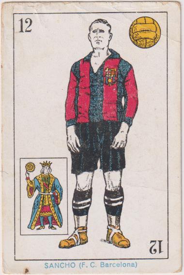 Sancho (F.C.Barcelona) Naipe (9,5x6,5) Publicidad de Chocolates Amatller