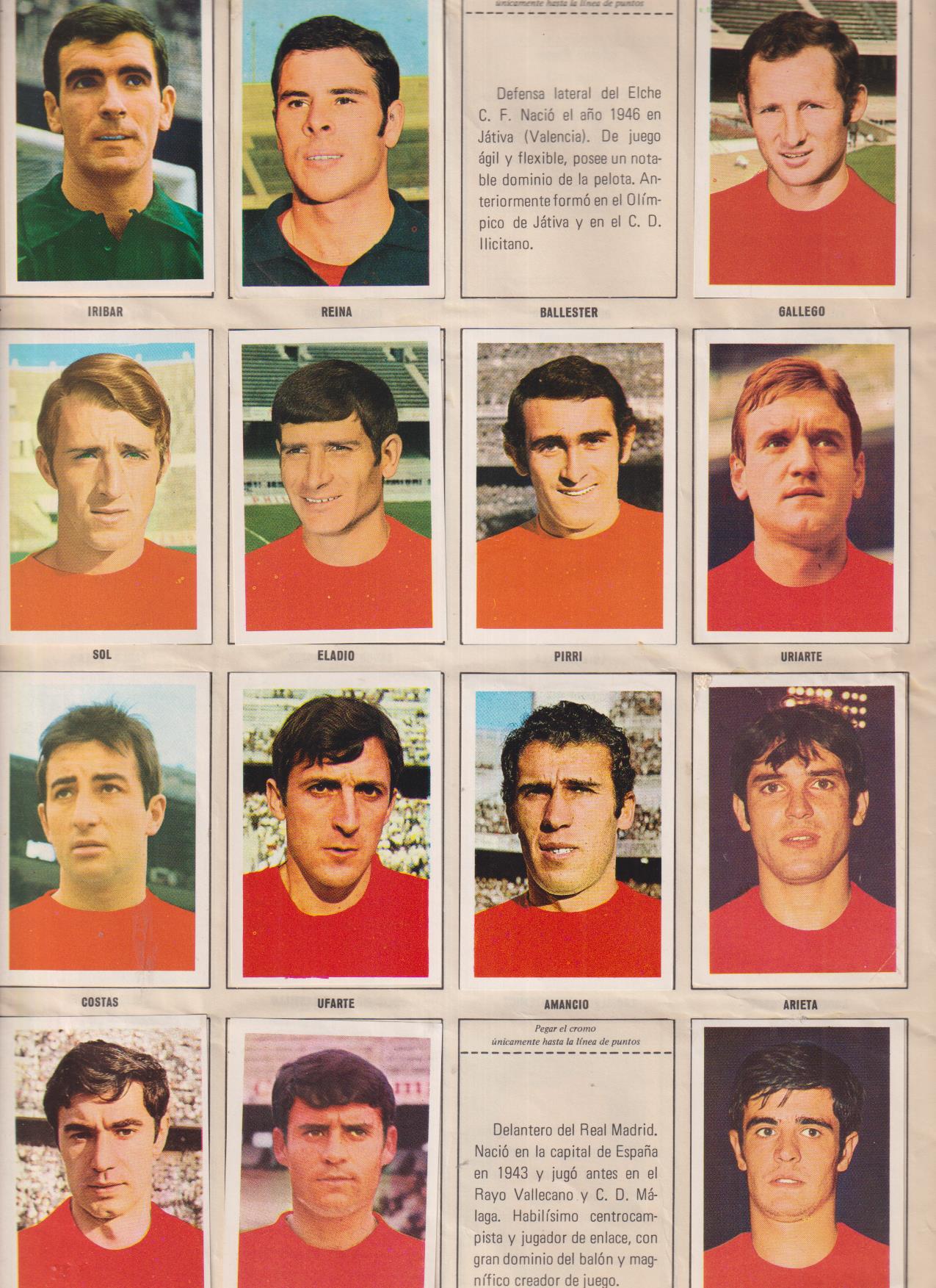 Álbum Ases del IX Mundial de Futbol, México 1970. Disgrá. Contiene 215 de 272 cromos