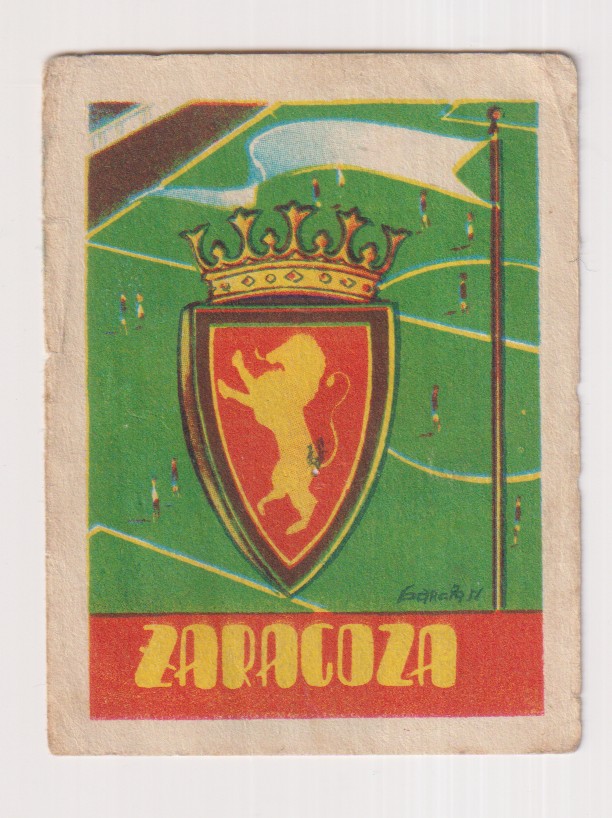 Banco Deportivo Infantil. 1953. Escudo del Zaragoza. Sin pegar