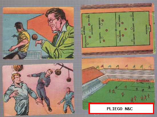 Fútbol: Historia y Técnica. Edigesa 1959. Lote de 4 cromos: 102, 121, 132, 134
