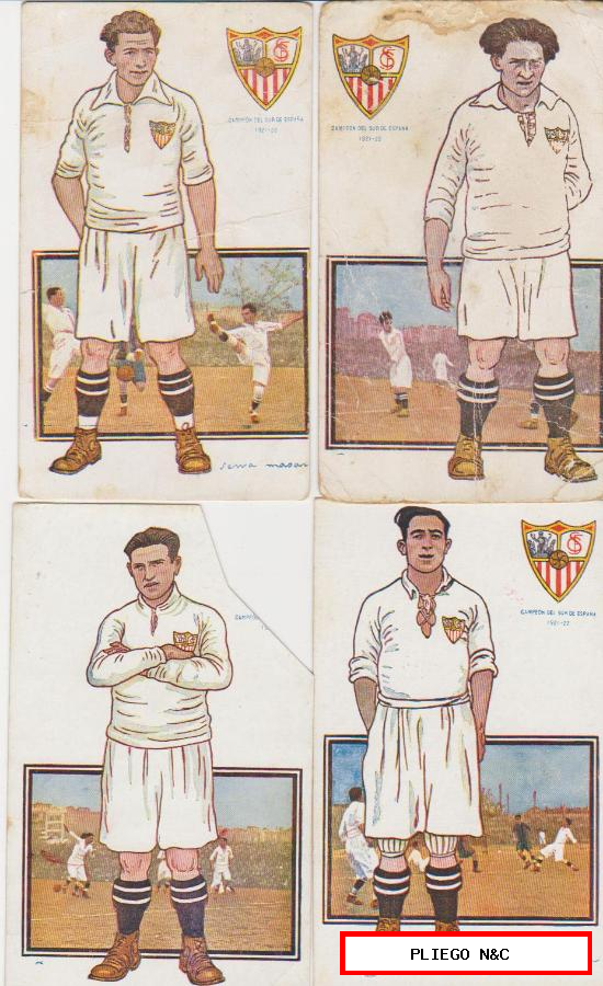 Sevilla Club de Futbol. Chocolates Amatller 1922-23. Lote de Tarjetas