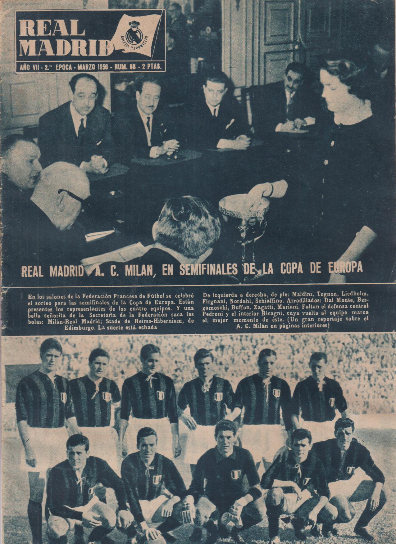 Boletín Real Madrid nº 68. Marzo 1956