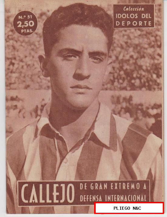 Colección Ídolos del Deporte nº 51. Callejo. Unión Distribuidora de Ediciones 1958