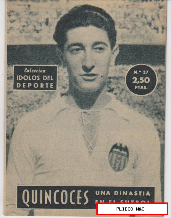 Colección Ídolos del Deporte nº 37. Quincoces. Unión Distribuidora de Ediciones 1958
