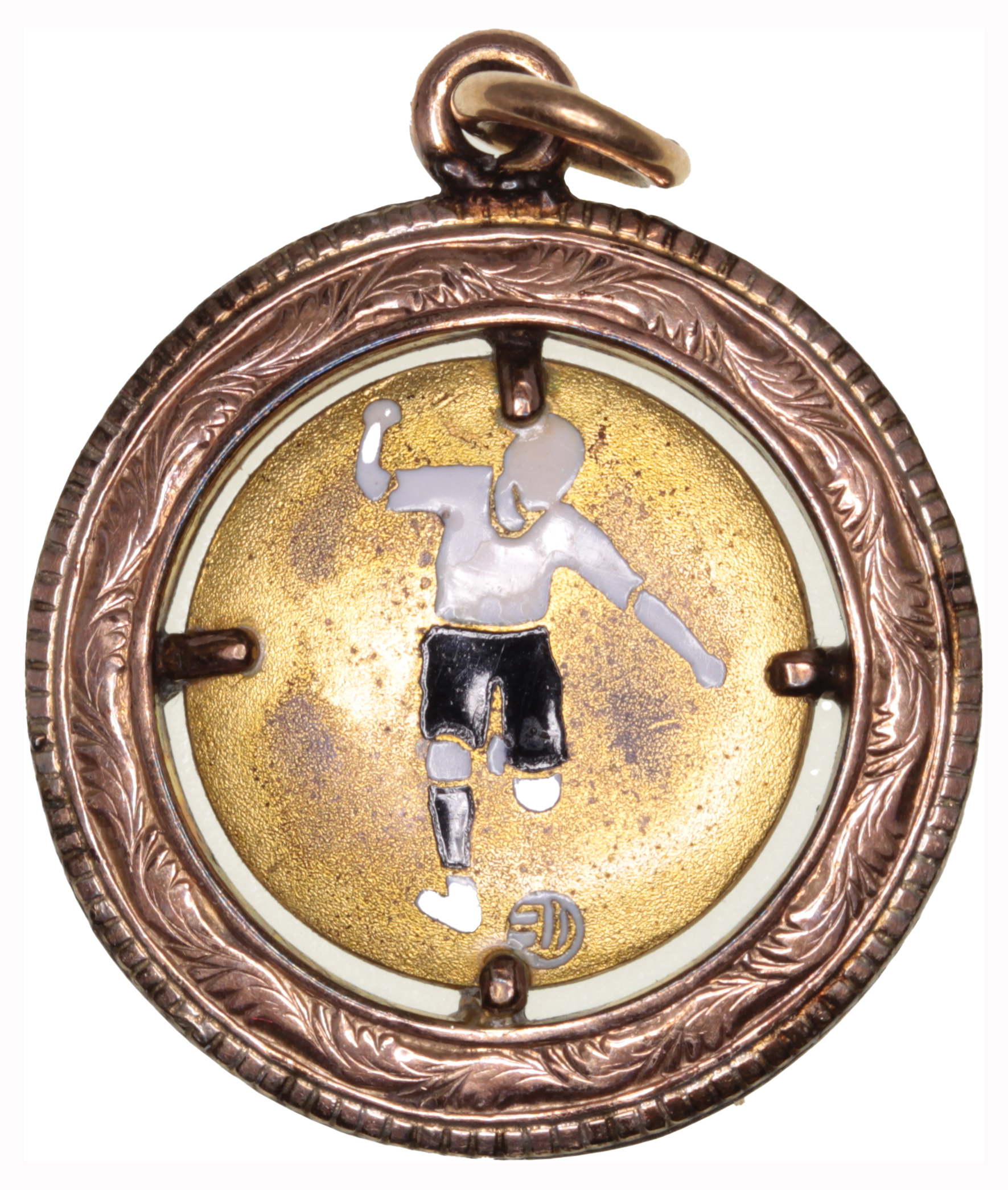 Antigua Medalla o trofeo de futbol. (AE dorado 21 mms.) Años 20