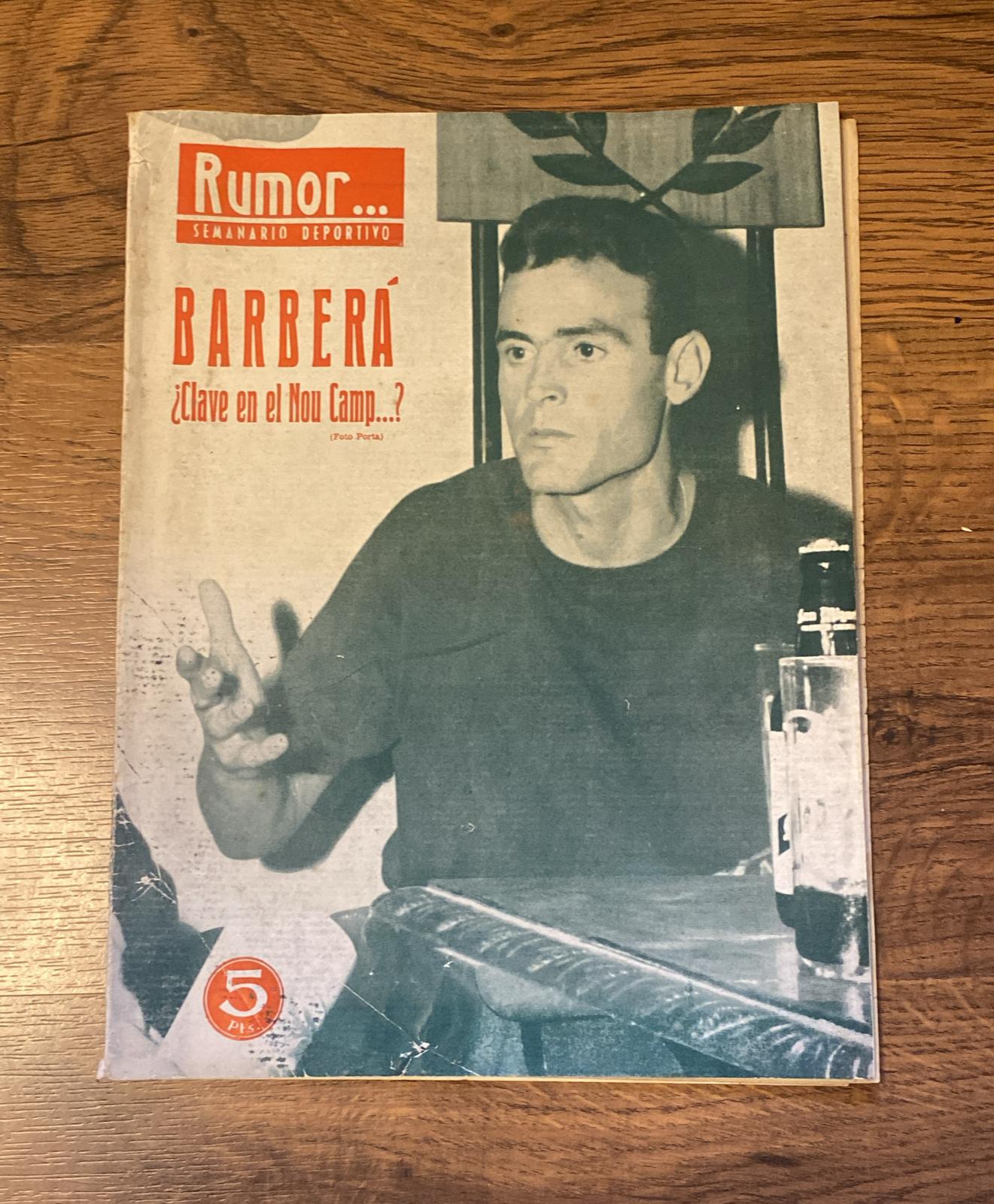 Rumor. Semanario deportivo nº 74. Barcelona 3 septiembre 1965