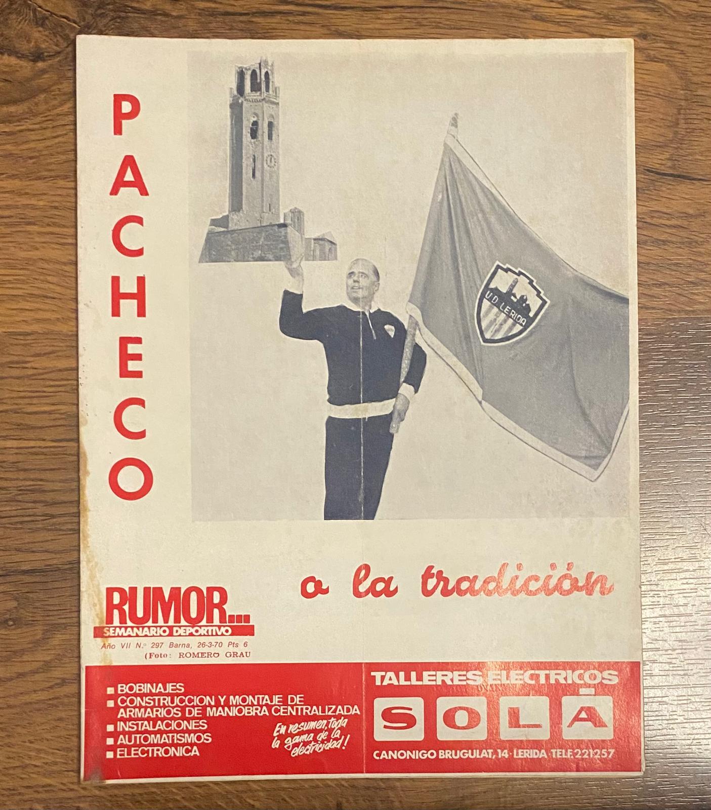 Rumor. Semanario deportivo nº 297. Barcelona 26 marzo 1970
