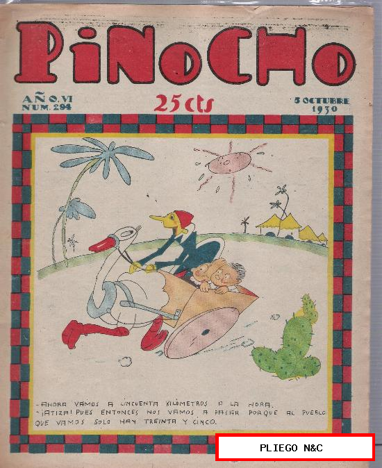Pinocho nº 294. Editorial Calleja 1925