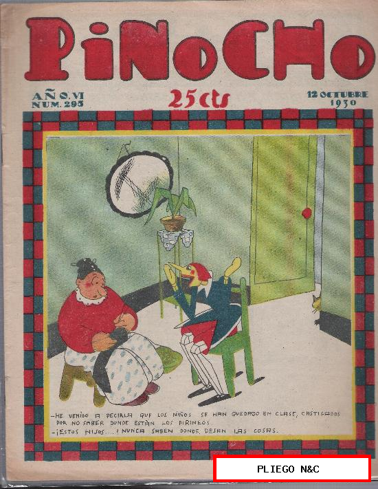 Pinocho nº 295. Editorial Calleja 1925