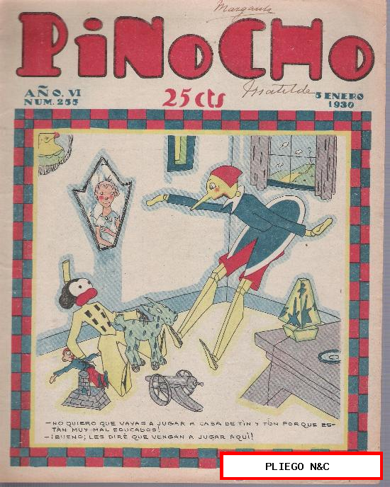 Pinocho nº 255. Editorial Calleja 1925