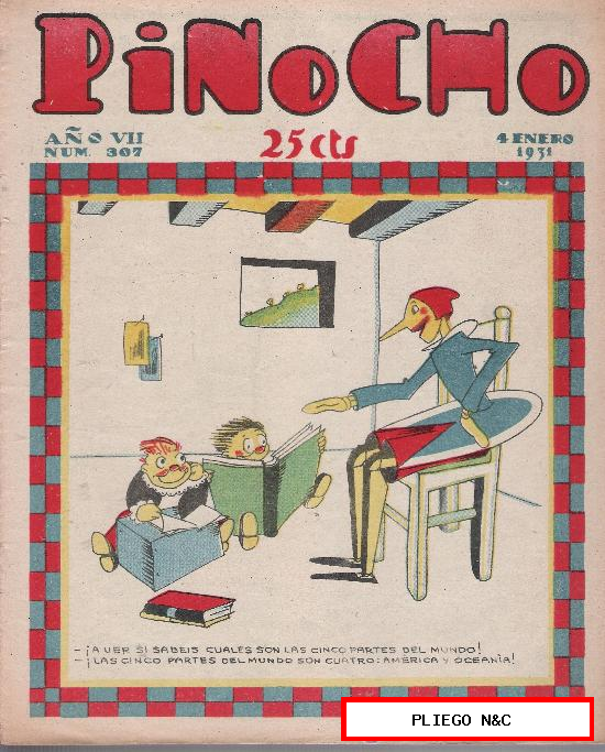 Pinocho nº 307. Editorial Calleja 1925