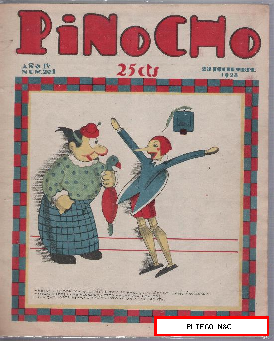 Pinocho nº 201. Editorial S. Calleja 1925
