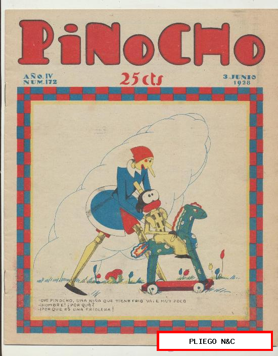 Pinocho nº 172. Editorial Calleja 1925