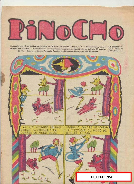 Pinocho nº 28. Editorial Calleja 1925