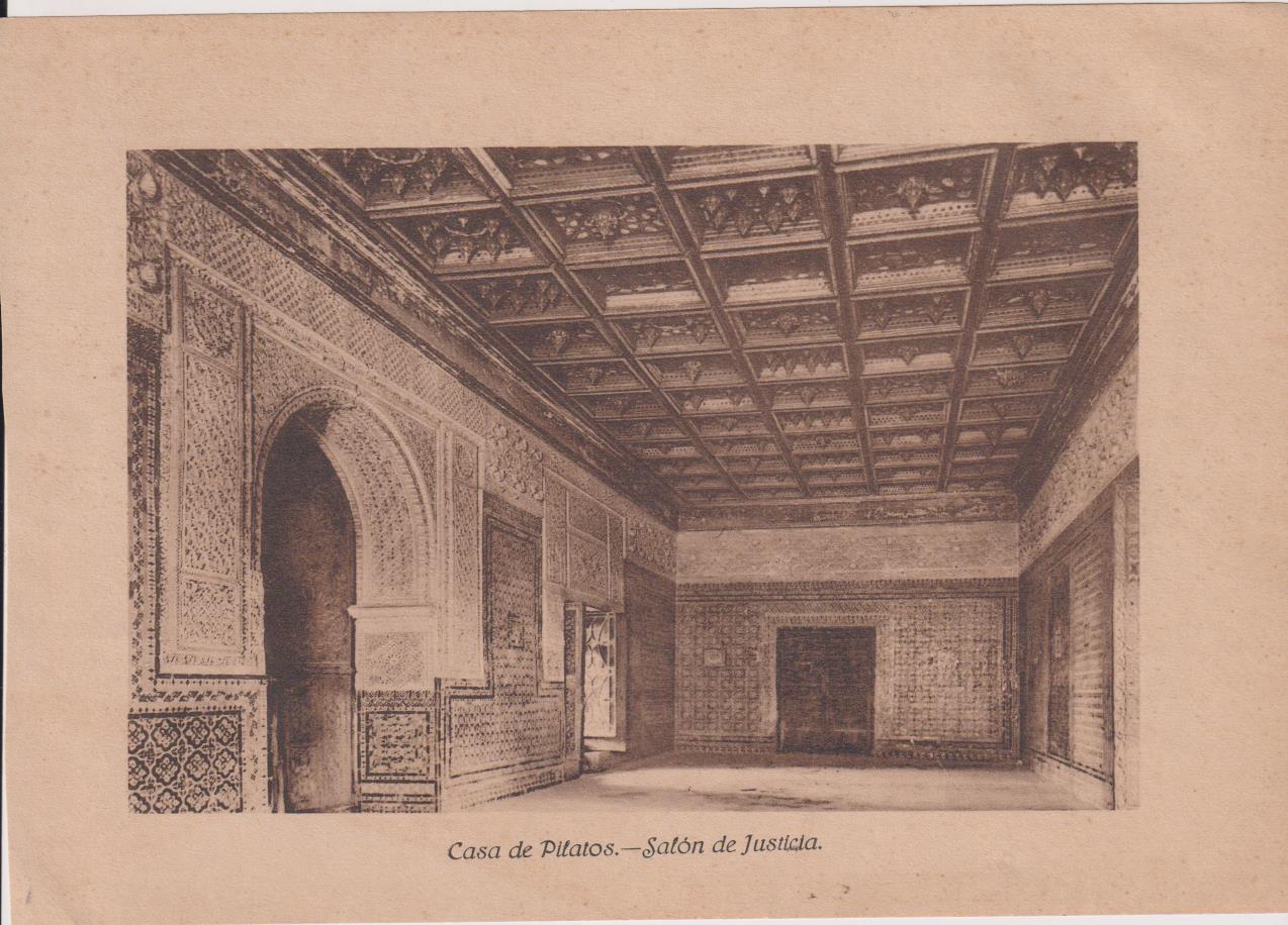 Lámina (15,5x22 cms.) Casa de Pilatos. Salón de Justicia. Sevilla 1928