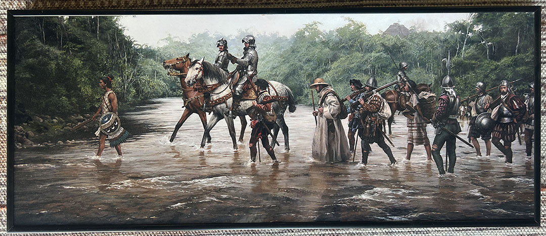 El Camino de Cortés. Lámina enmarcada de la obra de Augusto Ferrer-Dalmau.