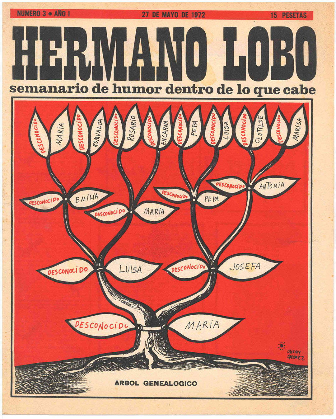 Hermano Lobo nº 3. Año I. Semanario de humor dentro de lo que cabe. 27 de mayo de 1972