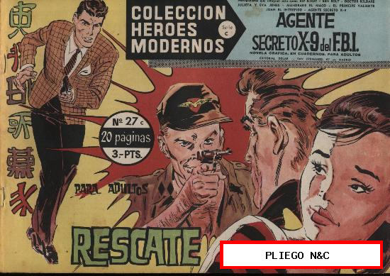 Agente Secreto X-9 del F.B.I. Héroes Modernos Dolar. nº 27