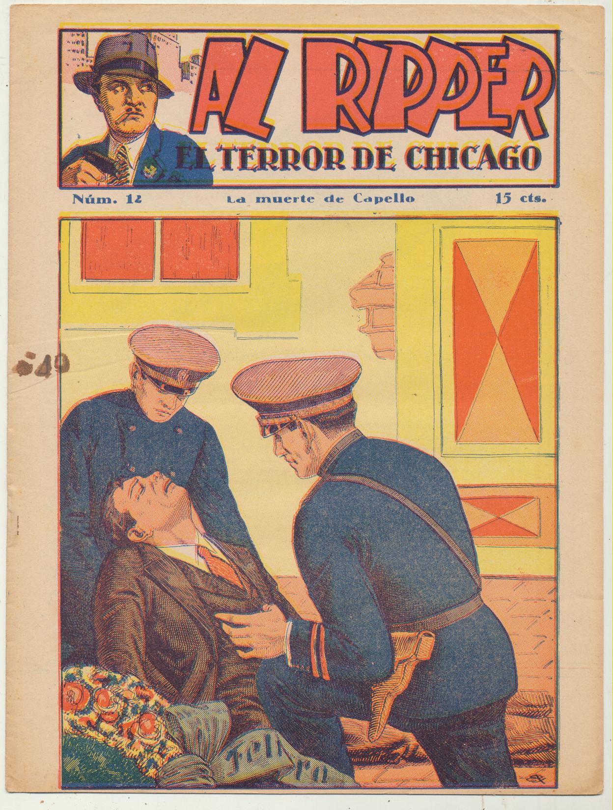 Al Ripper, El terror de Chicago nº 12. Últimos de la colección. Editorial Sanxo años 20