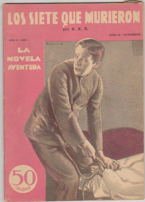 La Novela Aventura nº 13. Los siete que murieron. Hymsa 1934