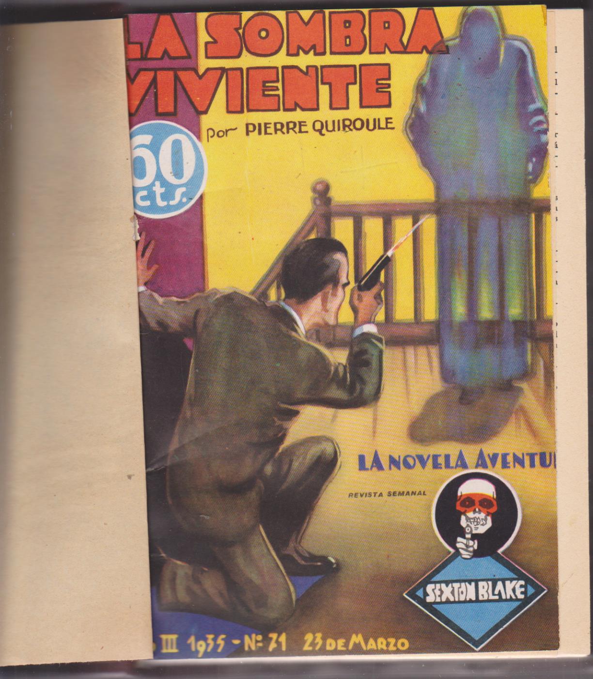 La Novela Aventura. 5 ejemplares encuadernados en un tomo. Nº 71, 72, 73, 74 y 75