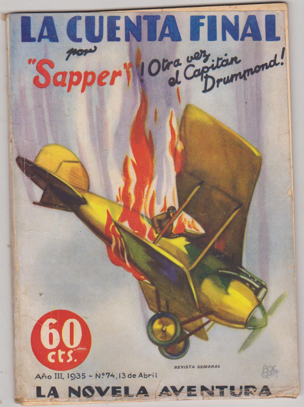 La Novela Aventura nº 74. La Cuenta final por Sapper. Año 1935