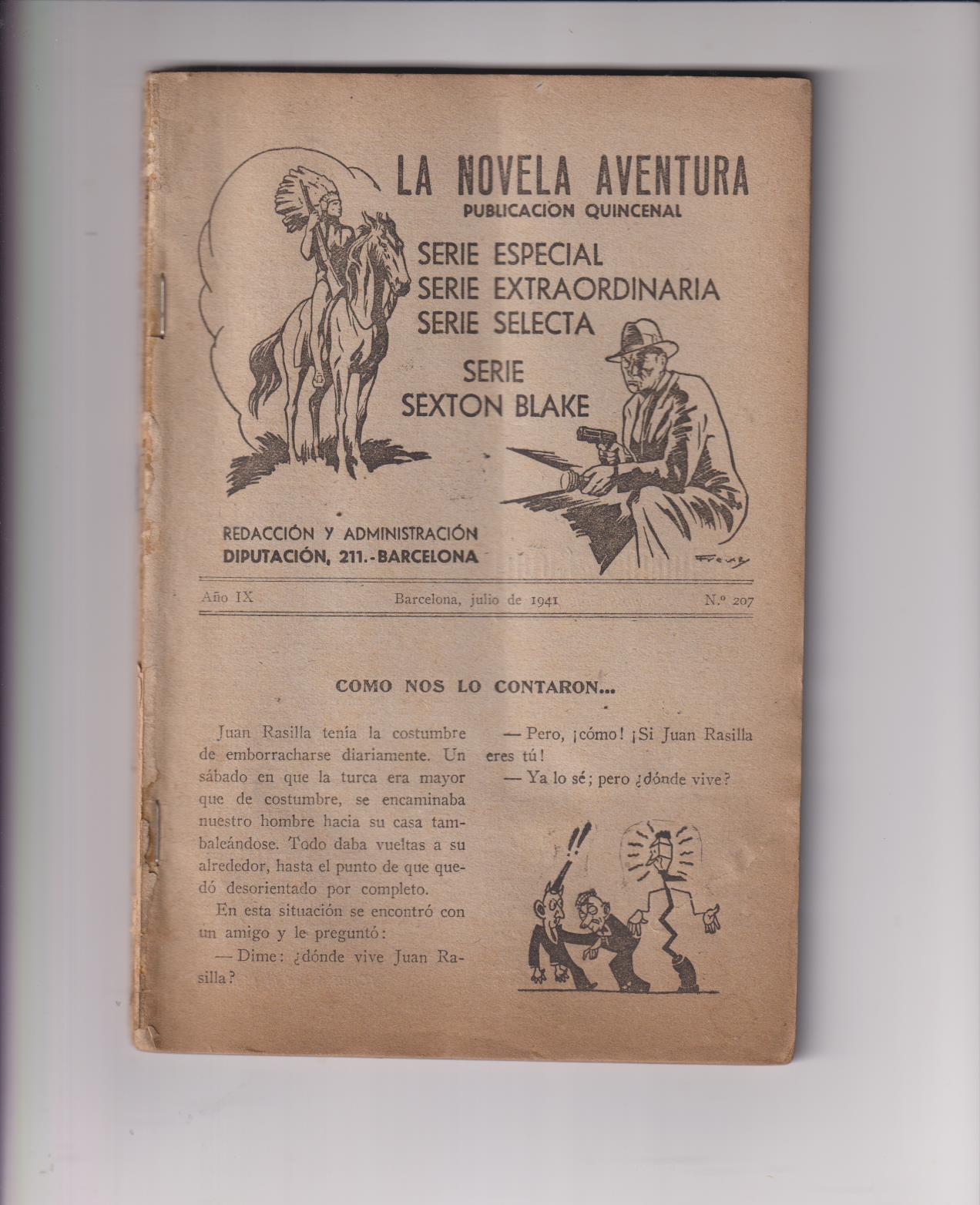 La Novela Aventura nº 207. La farsa de la casa Negra. Hymsa 1941