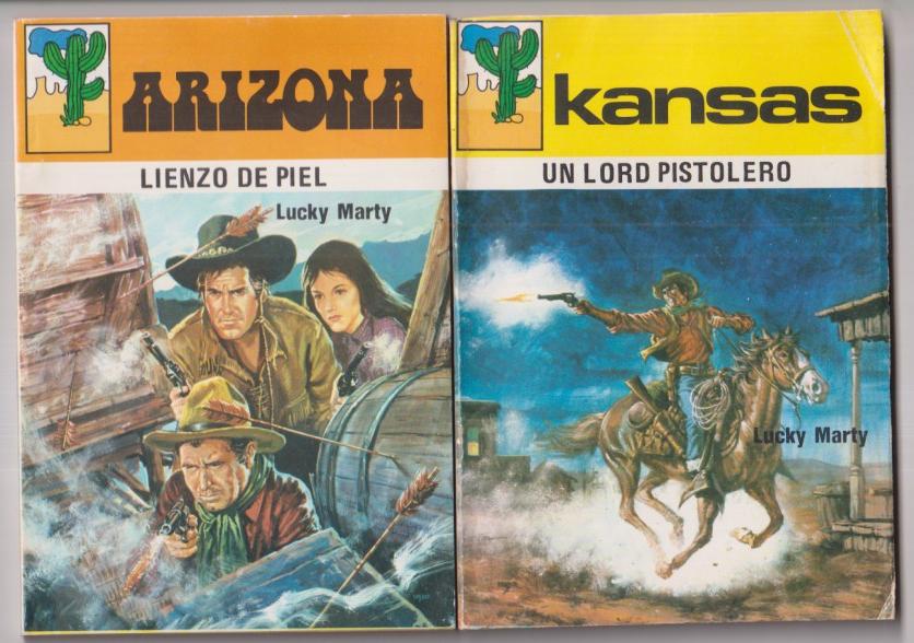 Lote de 2 Pulp de Lucky martyn: Arizona nº 18 Lienzo de piel y Kansas nº 18. Un lord Pistolero. Tecnipress 1980. Sin usar. de stock de librería