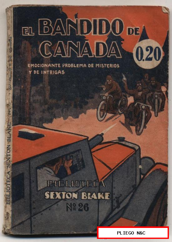 Biblioteca Sexton Blake nº 26. El Bandido de Canadá. Editorial Tor 1932