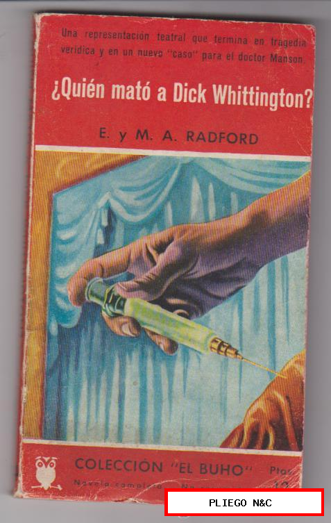 Colección El Búho nº 74. ¿ Quién mató a Dick Whittington?. Cliper 1958