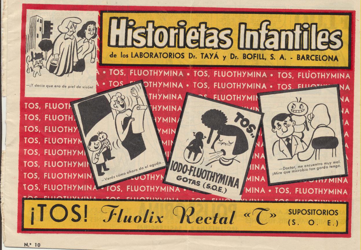 Historietas Infantiles nº 10. Laboratorios Dr. Taya y Dr. Bofill 1955