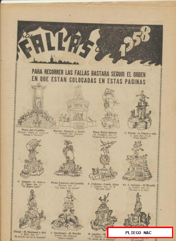 Las Fallas de 1958. Suplemento de la Prensa