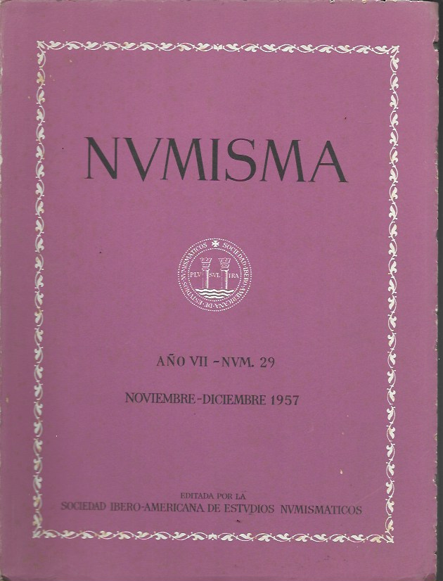 Numisma. Año VII. Núm. 29. Noviembre-Diciembre 1957