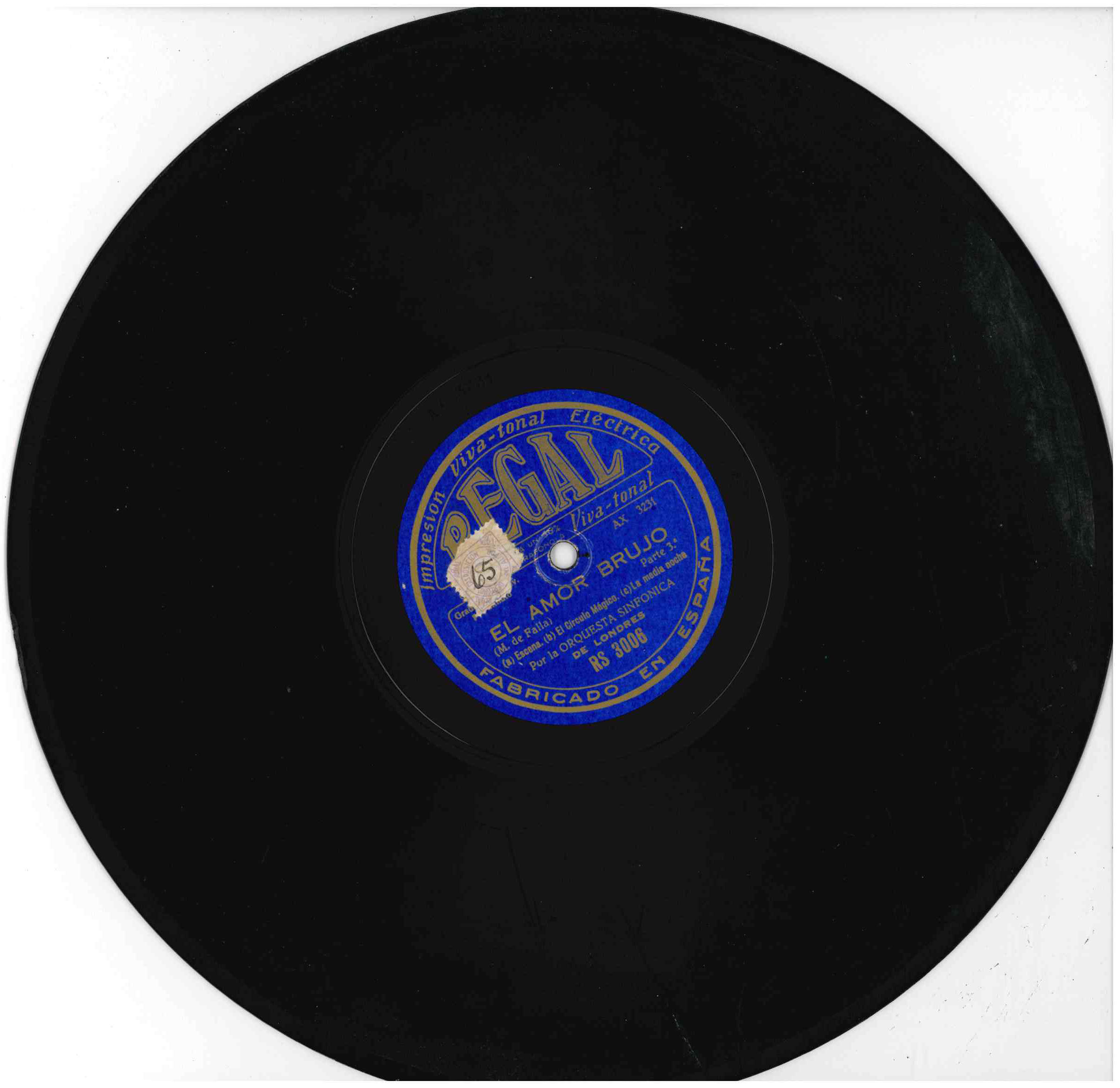 El Amor Brujo por la Orquesta Sinfónica de Londres. Regal RS 3006