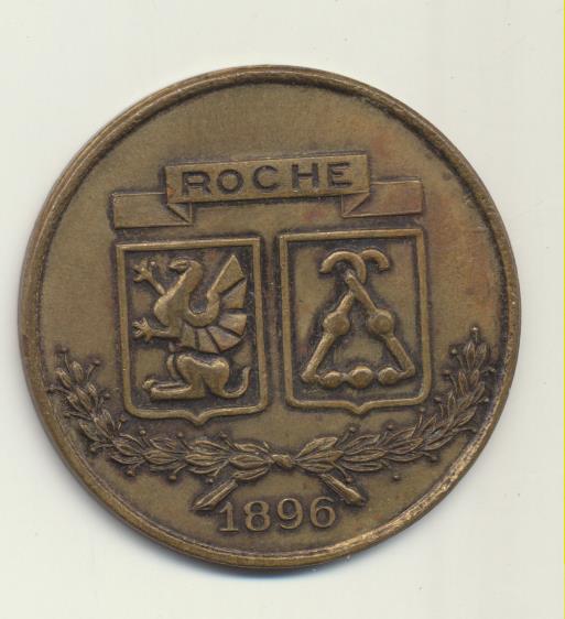 Medalla. AE 39 mm. NObilitas Abnegatio Sapientia. Roche 1896. Medalla del Siglo XX