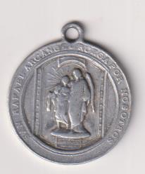 San Rafael Arcángel Ruega por Nosotros. Antigua Medalla (AL- 3,4 Cms.) R/ Ángel de la Guarda