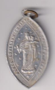 Medalla (AL-4,5 Cms.) Maria Auxilium Christianorum Ora Pro Nobis. R/ Corazón de Jesús