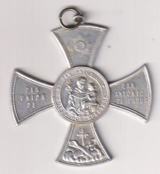 Medalla (AL 5 cms.) S. Antonio de Paula. R/ Heé aquí la Cruz del Señor, León XIII, 1892