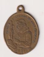 S. Francisco de Asís. Medalla (AE. 2,5) R/ S. Antonio de Padua rogad por Nosotros. Siglo XIX