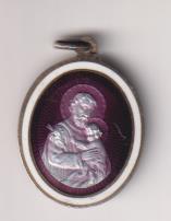 San José y El niño jesús. Medalla (Metal y esmalte 2,40 cms.)