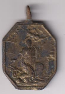 Santa Bárbara. Medalla (AE 38 mms.) R/ Ángel y Vivit Devs. Siglo XVII