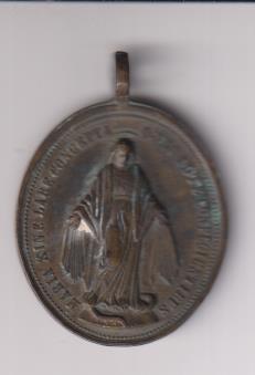 San Luis Gonzaga. Medalla (AE 38 mms.) R/ Inmaculada. Siglo XIX
