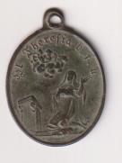 Santa Teresa de jesús. medalla alemana (AE 22 mms.) R/ Dos corazones y corona. Siglo XIX