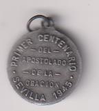 Primer Centenario del apostolado de la oración Sevilla 1945. Medalla (Al 20 mms.)