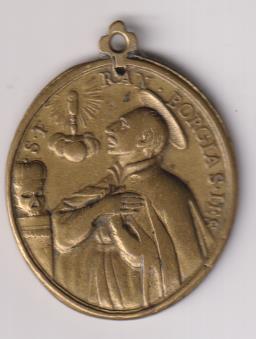 San Francisco de Borja. Medalla (AE 45 mms.) R/ San Ignacio de Loyola. Siglo XVII