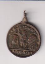 San Isidoro y Santa Teresa. Medalla (AE 20 mms.) R/ San Ignacio y San Francisco javier. Roma. Siglo XVII-XVIII