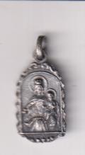 Virgen del Carmen. medalla (Plateada 20 mm.) R/Corazón de Jesús. Siglo XIX-XX