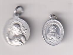 Corazón de Jesús y maría. Lote de 2 Medallas (AL 16 y 15 mm.) 